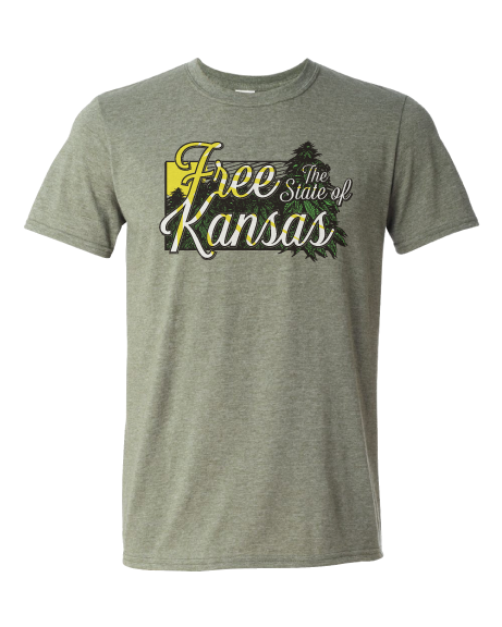 Free the State of Kansas cannabis t-shirt