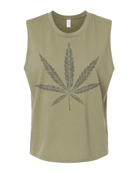 Weed leaf crop top